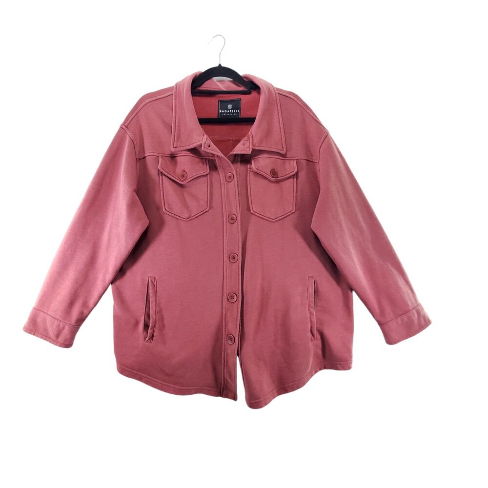 XL (no size tag) Bagatelle Sweatshirt Shacket Knit Button Up French Terry Jacket